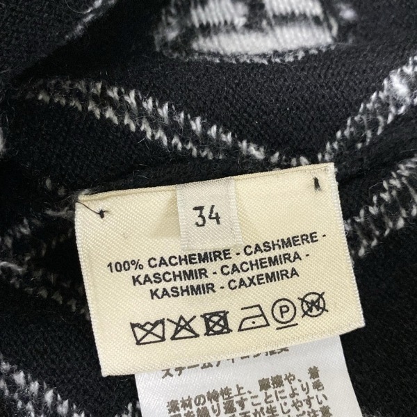 エルメス HERMES サイズ34 S 2E2513DT - カシミヤ 黒×白 レディース 半袖/ひざ丈/ニット/H rond 美品 ワンピース_画像4