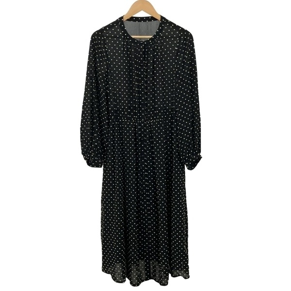 レリアン Leilian サイズ13 L - 黒×アイボリー レディース 長袖/ロング/シャツワンピ ワンピース_画像1