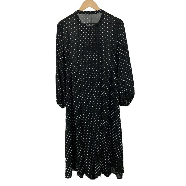 レリアン Leilian サイズ13 L - 黒×アイボリー レディース 長袖/ロング/シャツワンピ ワンピース_画像2