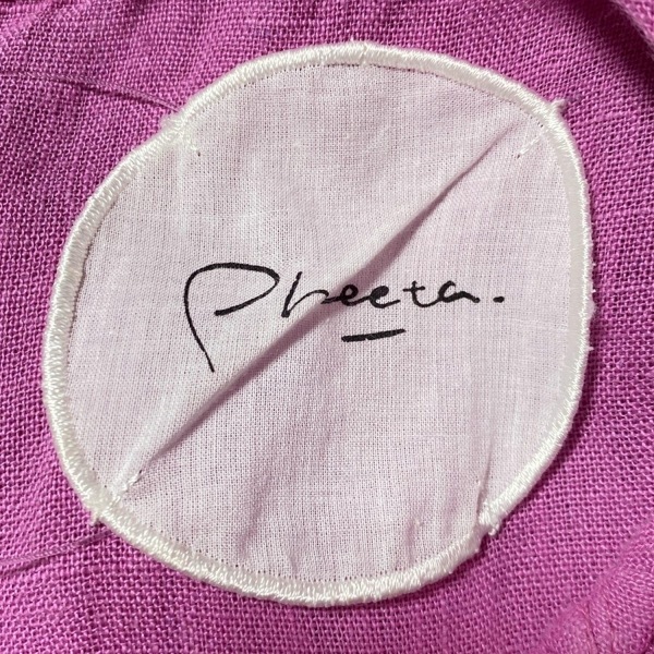 フィータ Pheeta サイズ1 S - ピンク レディース ノースリーブ/ロング/麻 美品 ワンピース_画像3