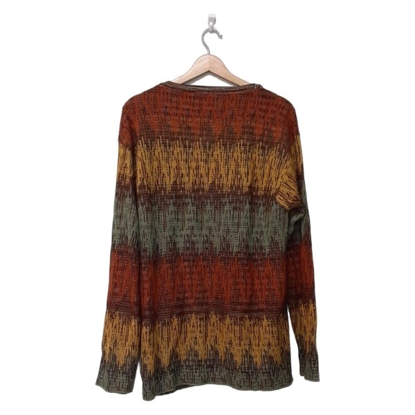 ミッソーニスポーツ MISSONI SPORT 長袖セーター/ニット イエロー×グリーン×マルチ メンズ 美品 トップス_画像2