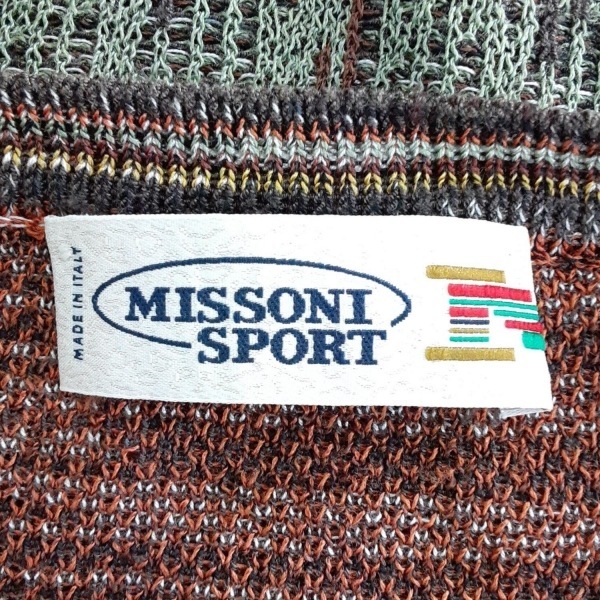 ミッソーニスポーツ MISSONI SPORT 長袖セーター/ニット イエロー×グリーン×マルチ メンズ 美品 トップス_画像3