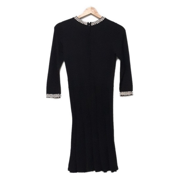 エムプルミエ M-PREMIER サイズ34 S - 黒 レディース 長袖/ニット/フェイクパール/ビーズ 新品同様 ワンピース_画像2