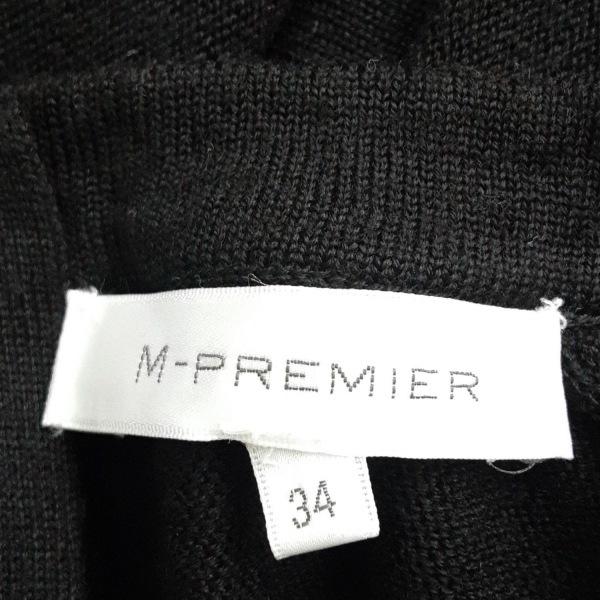 エムプルミエ M-PREMIER サイズ34 S - 黒 レディース 長袖/ニット/フェイクパール/ビーズ 新品同様 ワンピース_画像3