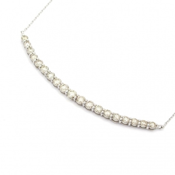 ノーブランド Unbranded ネックレス K18WG×ダイヤモンド 総重量:2.1g/1.00刻印 美品 アクセサリー（首）_画像1