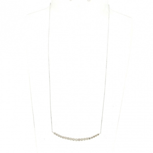 ノーブランド Unbranded ネックレス K18WG×ダイヤモンド 総重量:2.1g/1.00刻印 美品 アクセサリー（首）_画像2