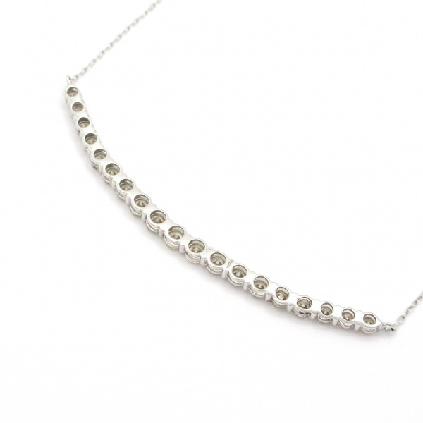 ノーブランド Unbranded ネックレス K18WG×ダイヤモンド 総重量:2.1g/1.00刻印 美品 アクセサリー（首）_画像3