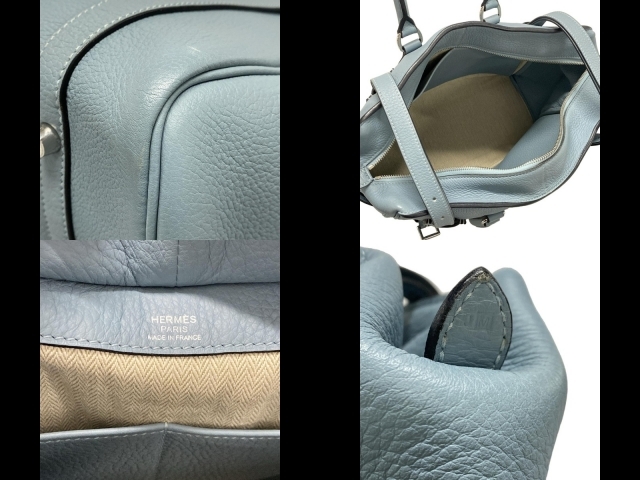 エルメス HERMES ハンドバッグ ピュールサングル31 シエル シルバー金具 □M バッグ_画像8