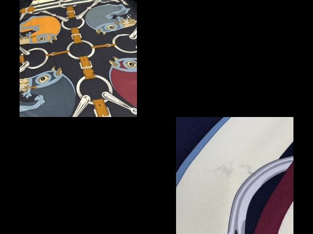 エルメス HERMES カーディガン サイズ38 M - カシミヤ、シルク ネイビー×白×マルチ レディース 長袖/ロング丈 美品 トップス_画像10