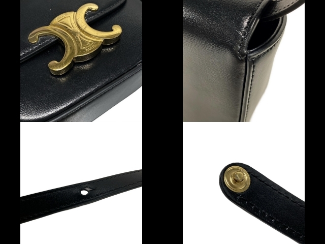 セリーヌ CELINE ショルダーバッグ トリオンフ/ミニクロード レザー 黒 ミニバッグ バッグ_画像10