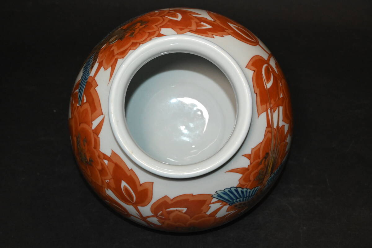  no. 22 раз quotient .. прикладное искусство выставка просмотр . выигрыш произведение # золотой замок дракон гора произведение # красный цвет .. птица документ sama ваза автограф документ форма есть подставка вместе коробка .. красный цвет Kutani обжиг в печи камень . дракон гора битва передний ваза для цветов орнамент кувшин "hu" 