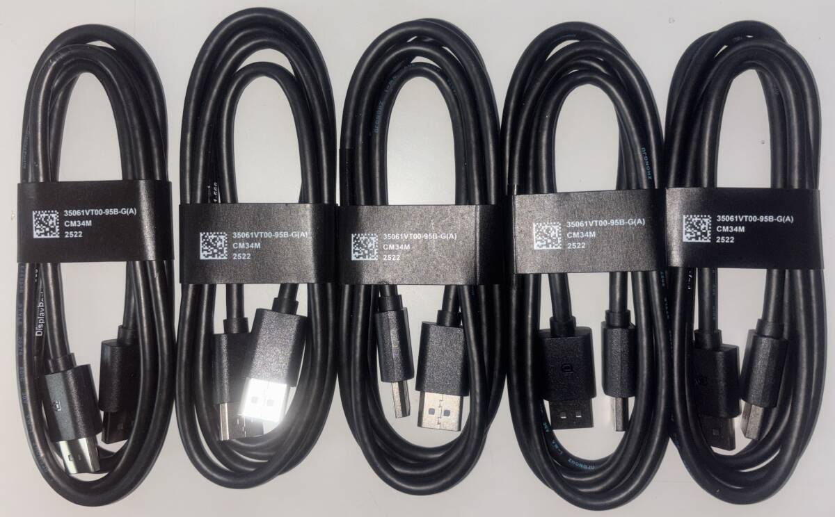 即決300円 新古品 Display Portオス-Display Port オス 1.7m ×5本_画像1