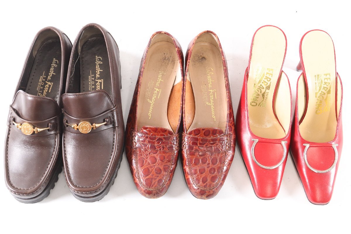 [20 пункт ]Salvatore Ferragamo Salvatore Ferragamo туфли-лодочки сандалии обувь размер 5 5 1/2 женская обувь продажа комплектом 9712-AM