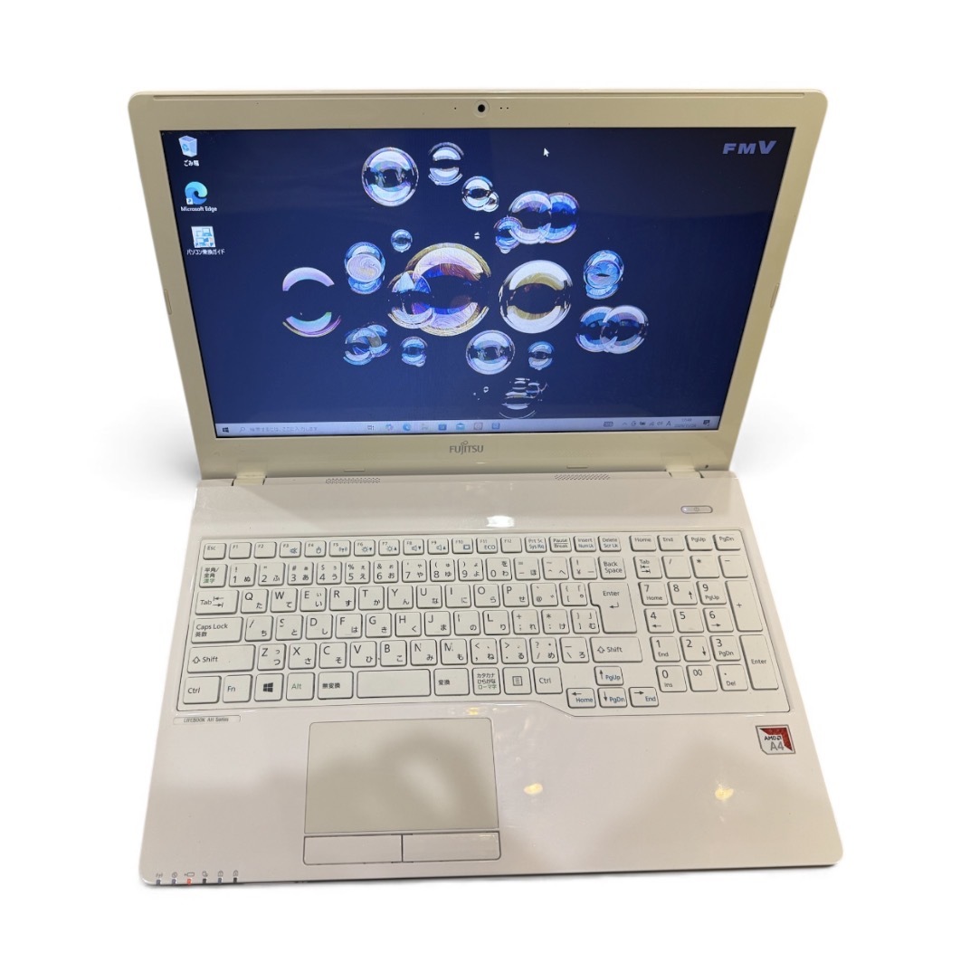 【管理101】富士通 LIFEBOOK AH41/D2 FMVA41D2W 白 Windows10 SSD 256GB 4GB AMD A4-9125 DVDスーパーマルチ搭載 officeなし_画像2