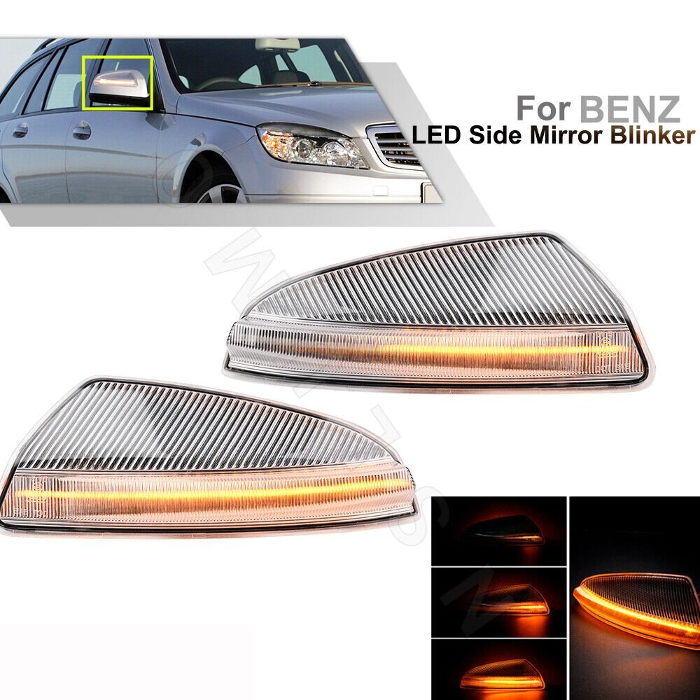 メルセデス ベンツ LED ドアミラー シーケンシャル ウインカー W204 W164 W639 クリアレンズ仕様_画像1