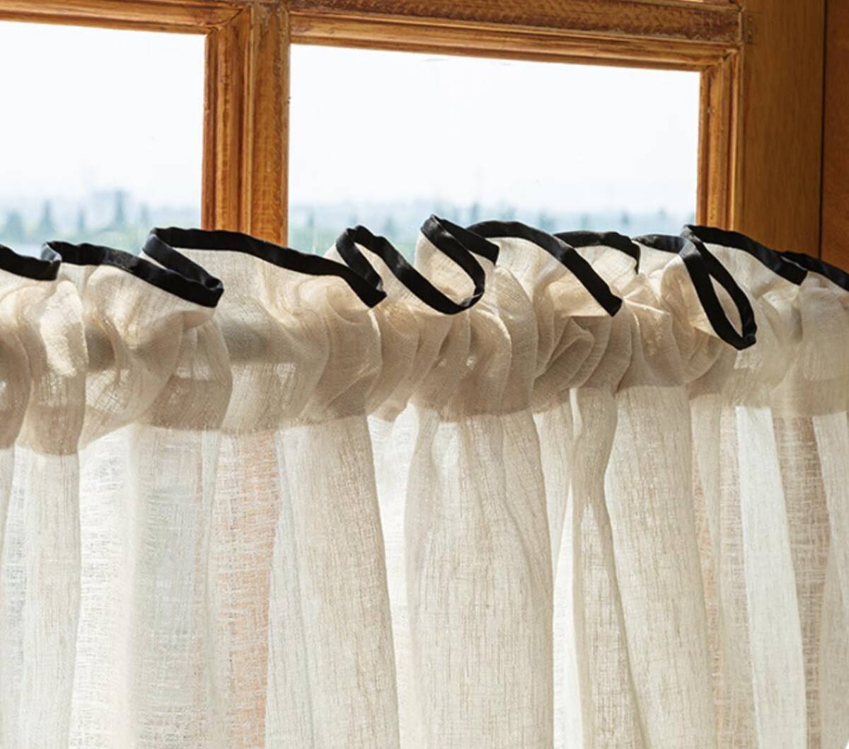 【1枚入り】【横幅150cm×丈90cm】カフェカーテン バイヤステープ付き _画像2