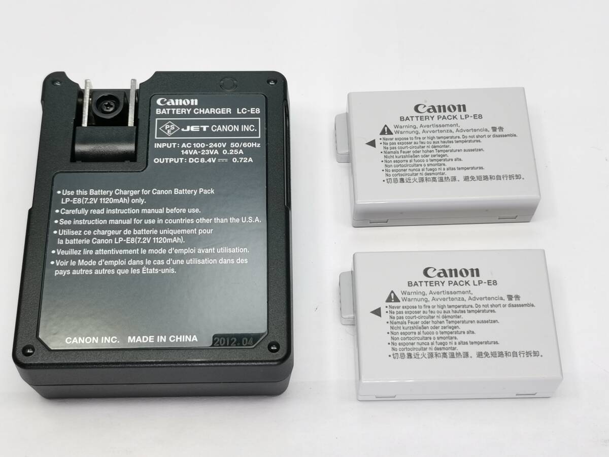 純正 充電器 Canon LC-E8 バッテリー LP-E8 (バッテリー２個)_画像1