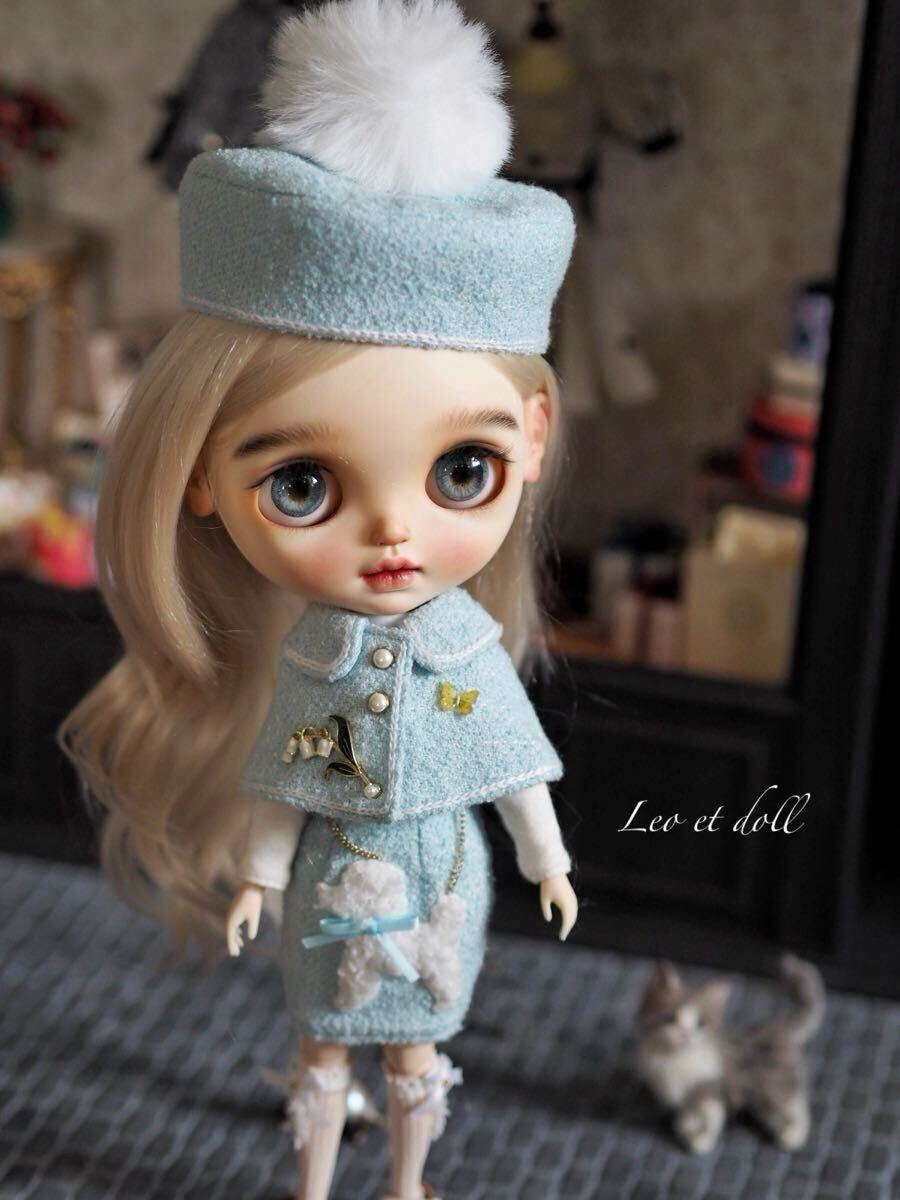 【Blythe outfit】ツイードコーデset【Leo et doll】ブライス アウトフィット_画像1