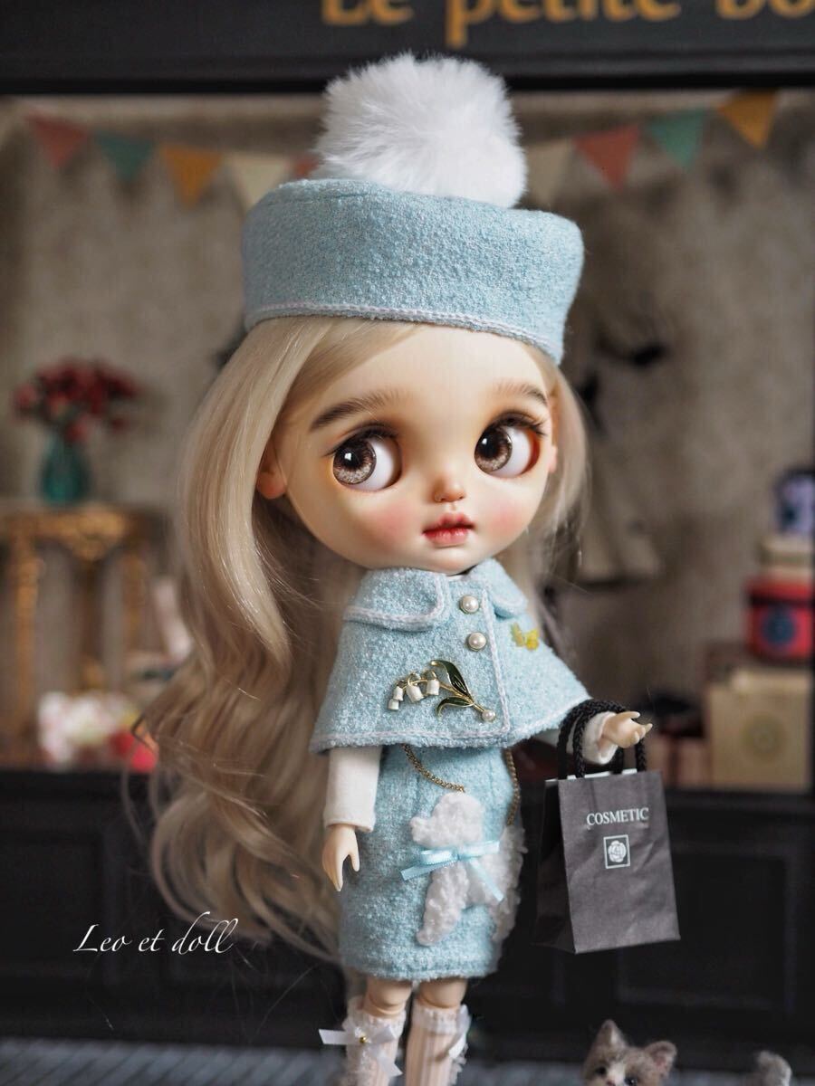 【Blythe outfit】ツイードコーデset【Leo et doll】ブライス アウトフィット_画像2