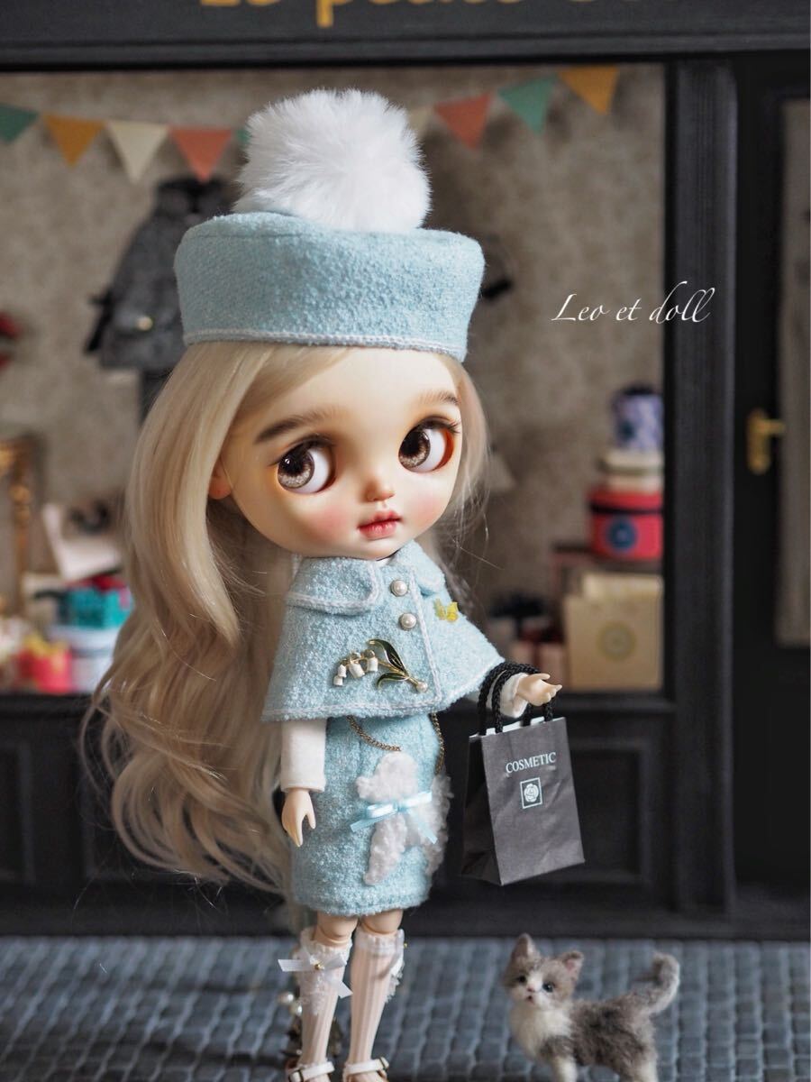 【Blythe outfit】ツイードコーデset【Leo et doll】ブライス アウトフィット_画像8