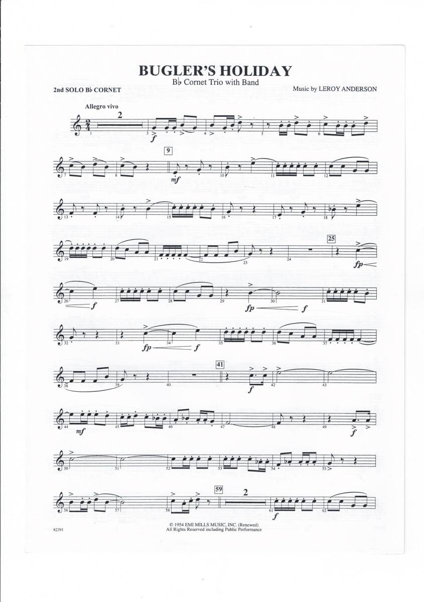 送料無料 吹奏楽楽譜 ルロイ・アンダーソン：トランペット吹きの休日 マイケル・エドワーズ編 試聴可 スコア・パート譜 ラッパ吹きの休日_画像7