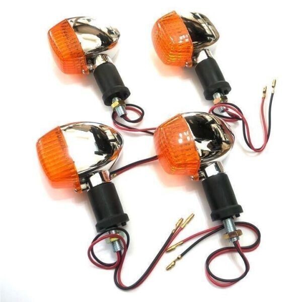 カワサキ ウインカー 4個 メッキ アンバー レンズ エストレヤ バリオス128 管理F1_画像1