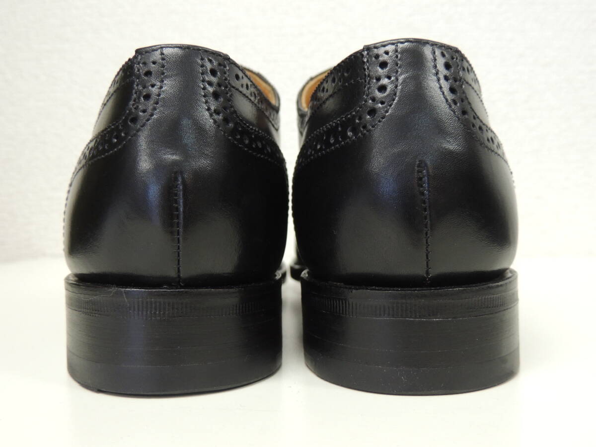 新品 6インチ 24cm 神匠 シンショウ OM11 フランス アノネイ社 カーフ レザー フルブローグ ウイングチップ ビジネスシューズ 革靴ブラック_画像6