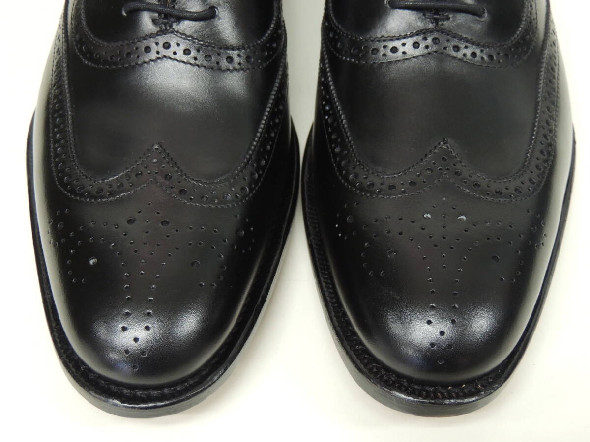 新品 6インチ 24cm 神匠 シンショウ OM11 フランス アノネイ社 カーフ レザー フルブローグ ウイングチップ ビジネスシューズ 革靴ブラック_画像5