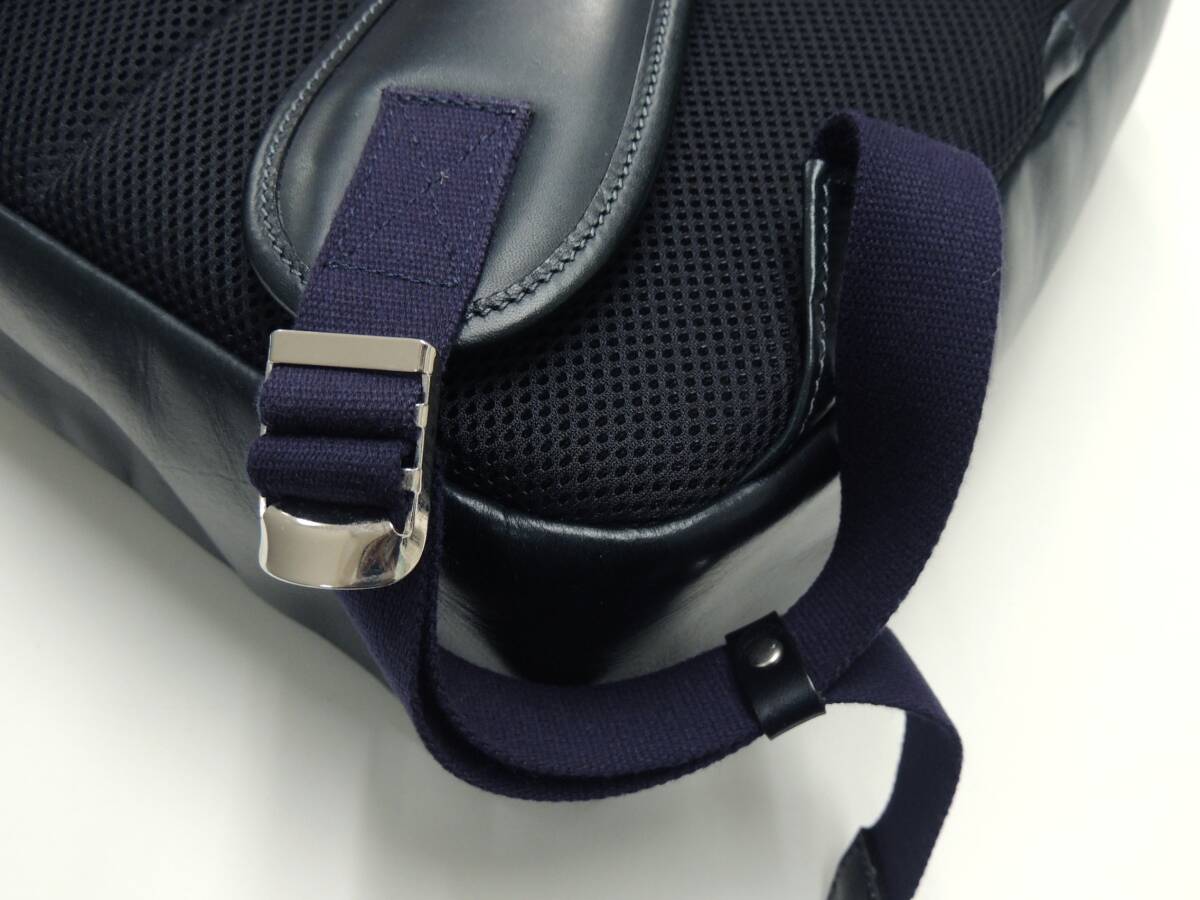 ★ 美品 定価64900円 ファイブウッズ プラトウ FIVE WOODS PLATEAU 日本製 レザー リュック ビジネスバッグ バックパック ネイビー 通勤 _画像7