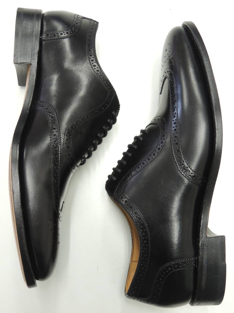 新品 6インチ 24cm 神匠 シンショウ OM11 フランス アノネイ社 カーフ レザー フルブローグ ウイングチップ ビジネスシューズ 革靴ブラック_画像4