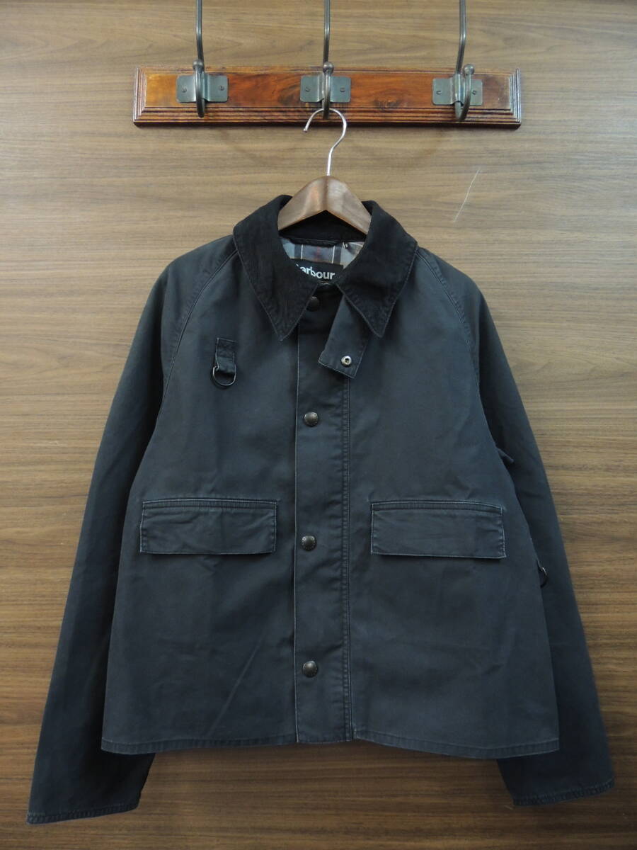 ★ XLサイズ BARBOUR バブアー SPEY スペイ ダック コットン ショート レングス ブルゾン ジャケット ブラック 251MCA0967 ノンオイル_画像1