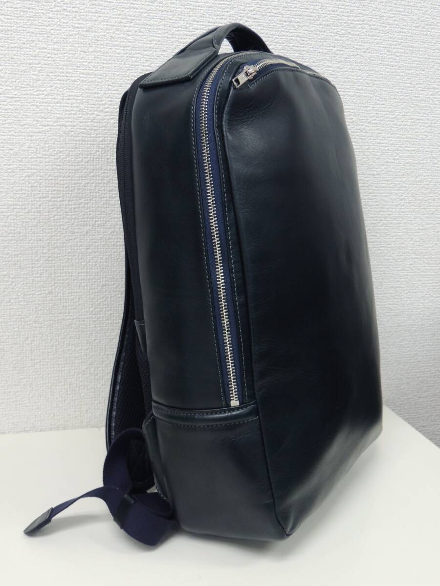 ★ 美品 定価64900円 ファイブウッズ プラトウ FIVE WOODS PLATEAU 日本製 レザー リュック ビジネスバッグ バックパック ネイビー 通勤 _画像4