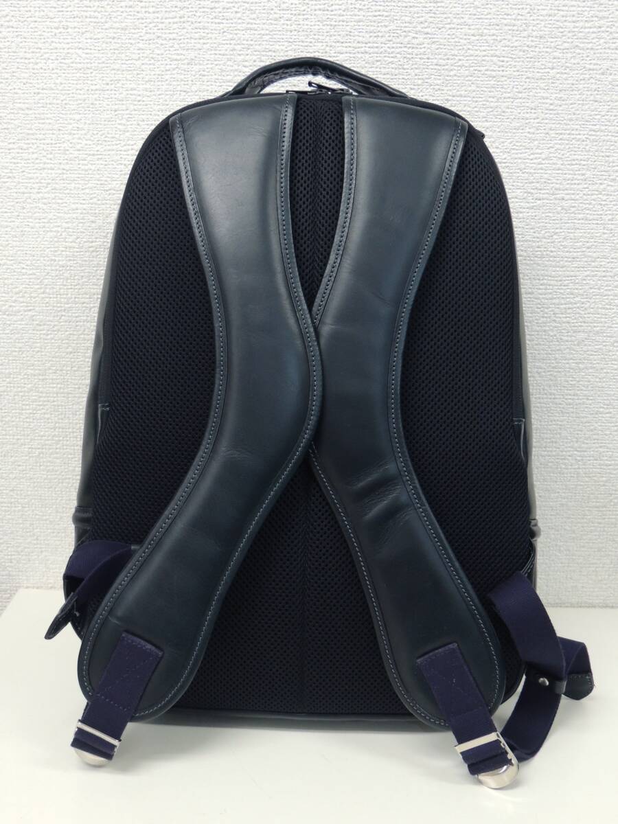 ★ 美品 定価64900円 ファイブウッズ プラトウ FIVE WOODS PLATEAU 日本製 レザー リュック ビジネスバッグ バックパック ネイビー 通勤 _画像3