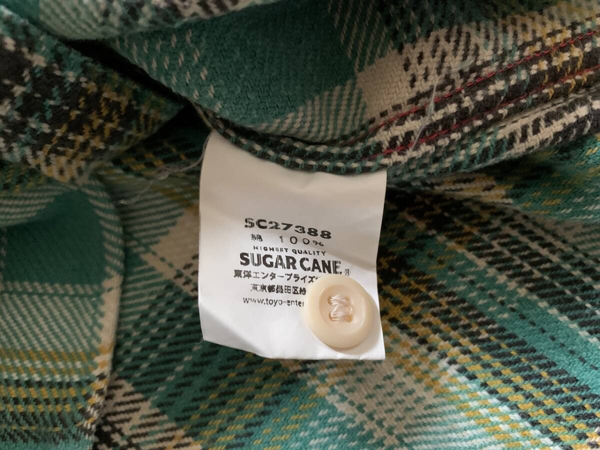 【古着】2016年モデル SUGAR CANE シュガーケーン SC27388-145 ツイルチェックワークシャツ Lサイズ フランネルシャツ 東洋_画像8