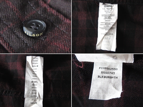 FILSON フィルソン Lightweight Alaskan Guide Shirt ロゴ刺繍 コットン ライトウェイト アラスカン ガイドシャツ チェックシャツ M程度_画像8