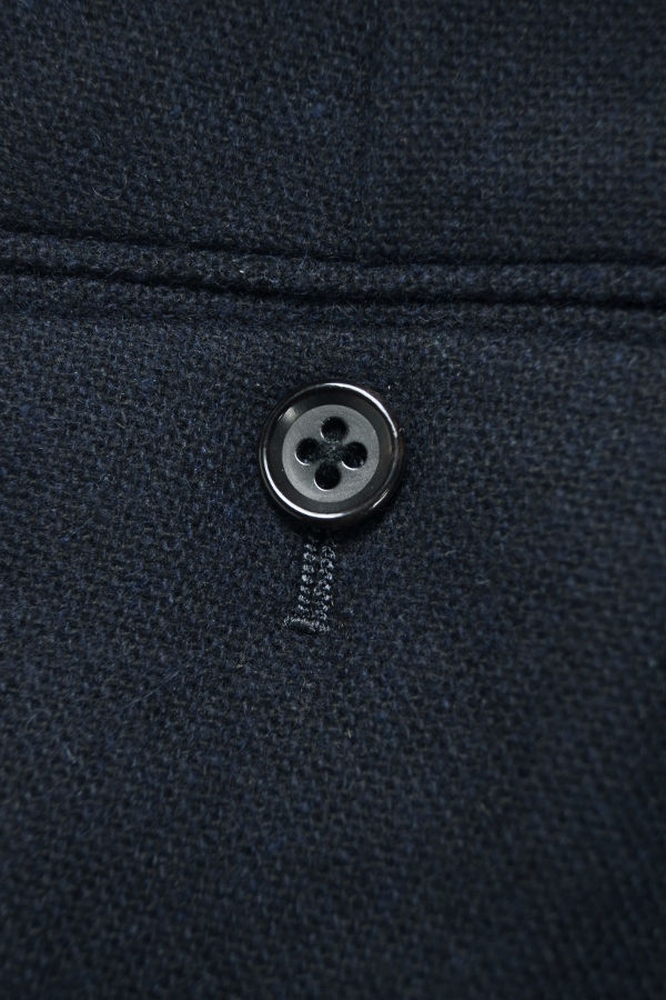 【新品・秋冬】定価2.53万 J.PRESS Jプレス《オン・オフ兼用》ジャパンツイード ホームスパン スラックスパンツ 82 濃紺 ノータック_画像6