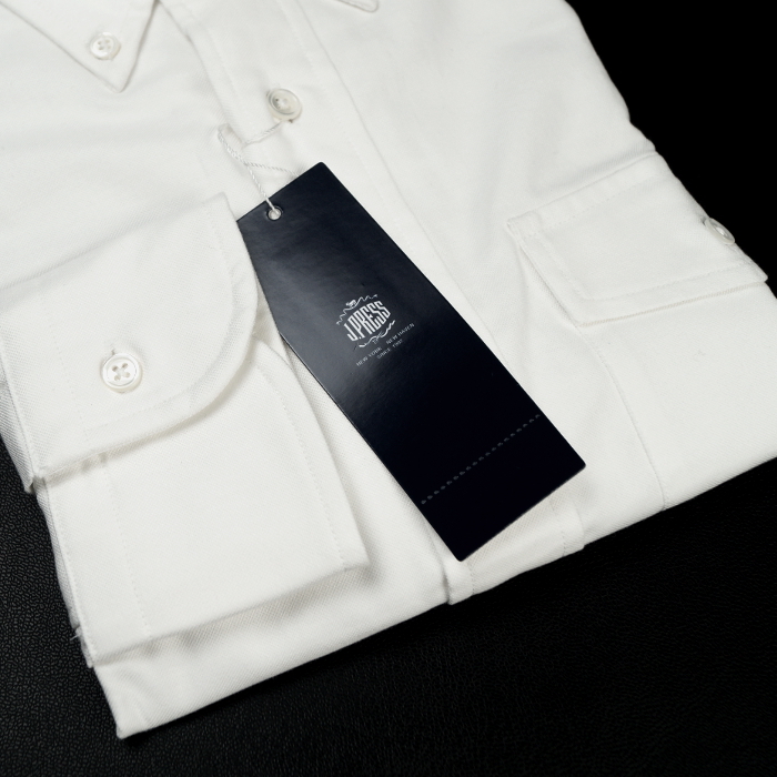 【新品】定価1.4万 Jプレス J.PRESS《ヴィンテージ オックス アービング》定番BD オックス ビジネス・カジュアル 長袖シャツ M 白ホワイト_画像4