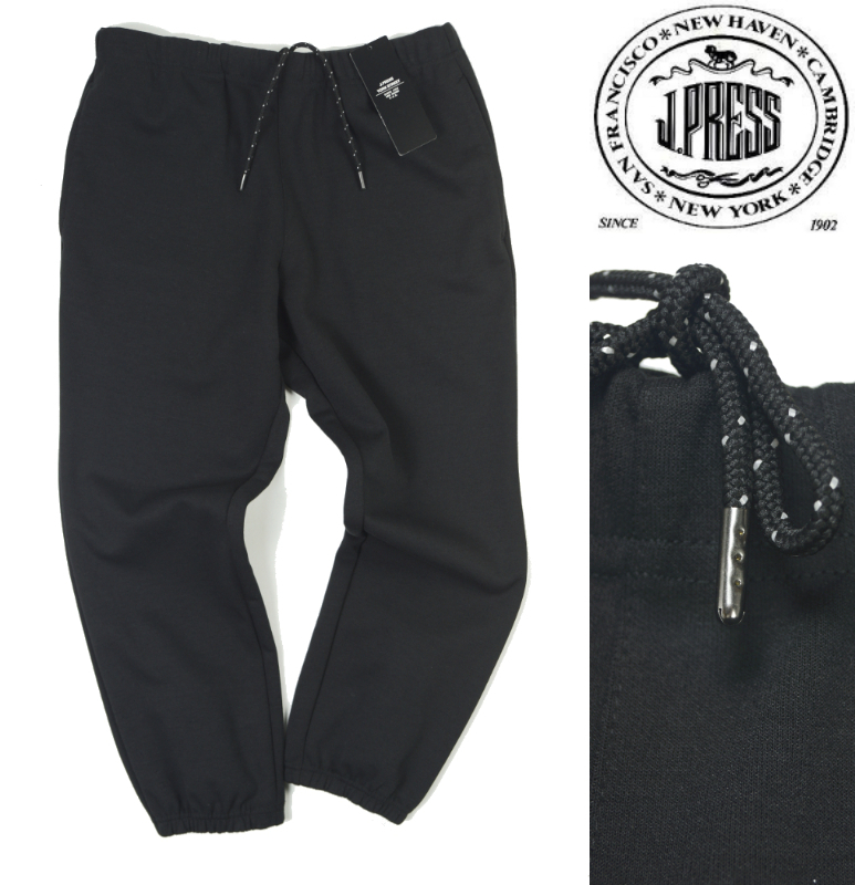 【新品・秋冬】ジェイプレス J.PRESS YORK STREET《大人カジュアル》スポンディング素材 イージー スウェットパンツ L 黒ブラック_画像1