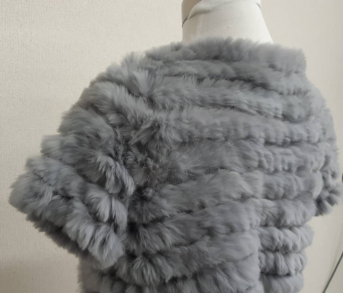 【管⑨】FUR COLLECTION　ラビットファー　ボレロ　グレー　9182　M～L_画像4