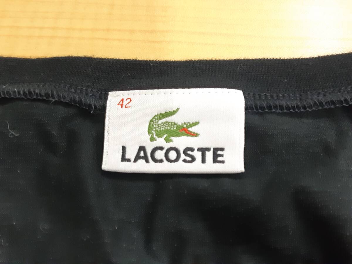 【管⑥】LACOSTE/ラコステ　Tシャツ　黒　古着_画像3