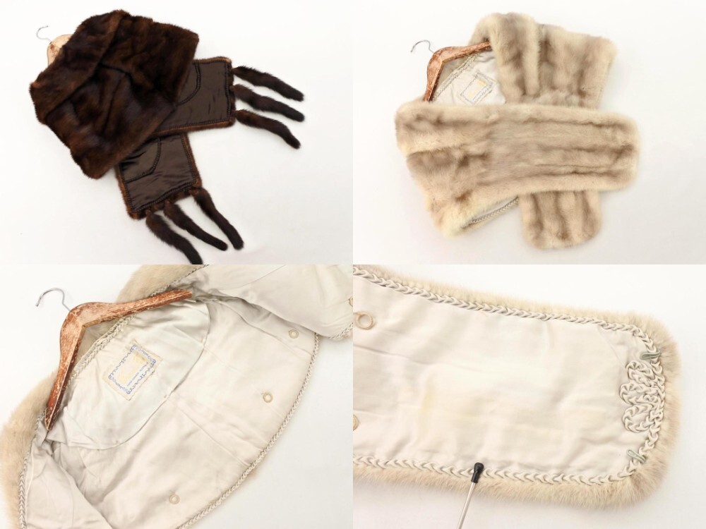 BLACKGLAMA ブラックグラマ GraceFur SAIKATSU OSFUR リアルファー 4点セット まとめ グレーｘブラウン ■■◎ ☆ fka6 レディース_画像3