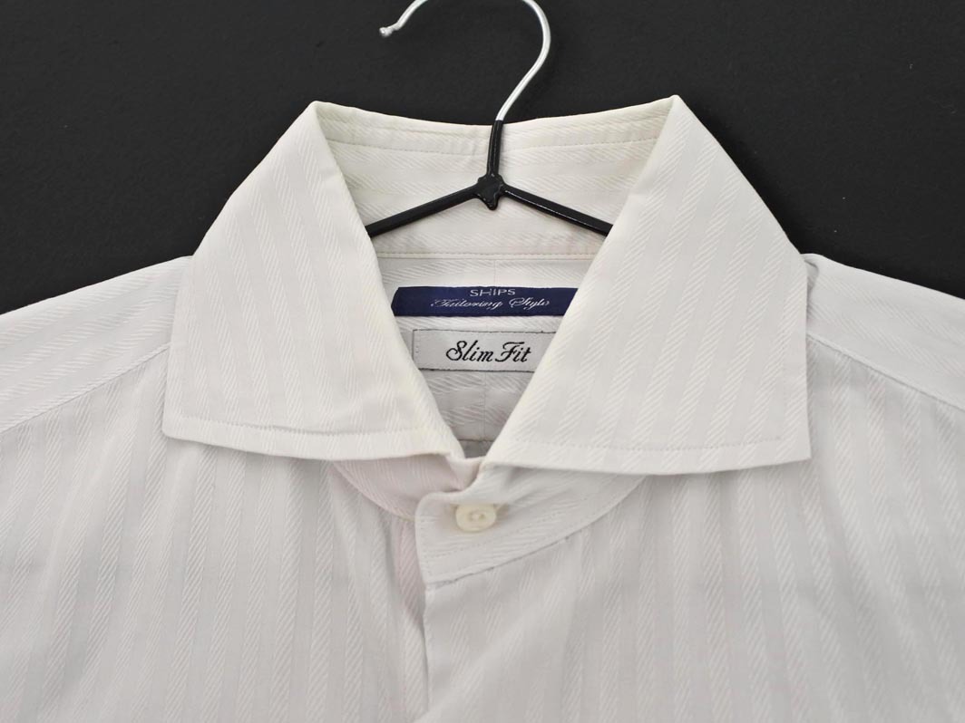 SHIPS シップス ストライプ シャツ size38/白 ◇■ ☆ fka4 メンズ_画像3