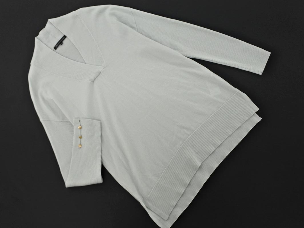 23区 ウール100% Vネック ニット セーター size38/水色 ◇■ ☆ fka4 レディース_画像1