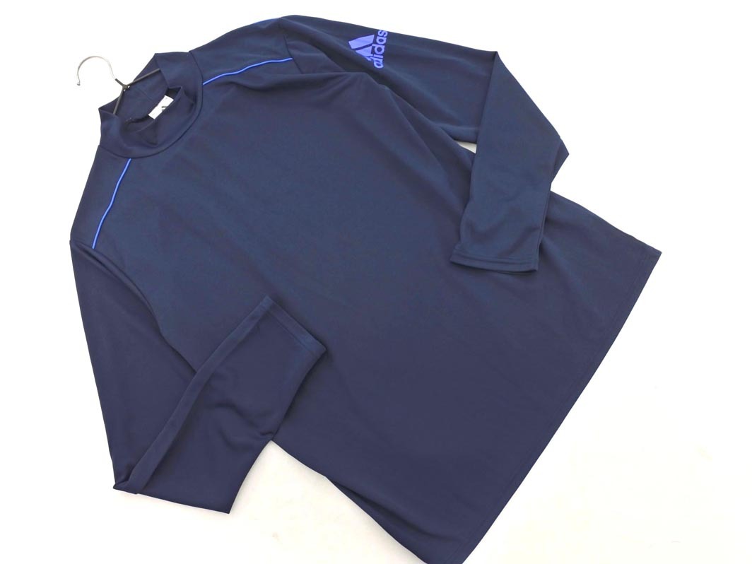 adidas アディダス ハイネック トレーニングウェア カットソー sizeM/紺 ◇■ ☆ fka5 メンズ_画像1