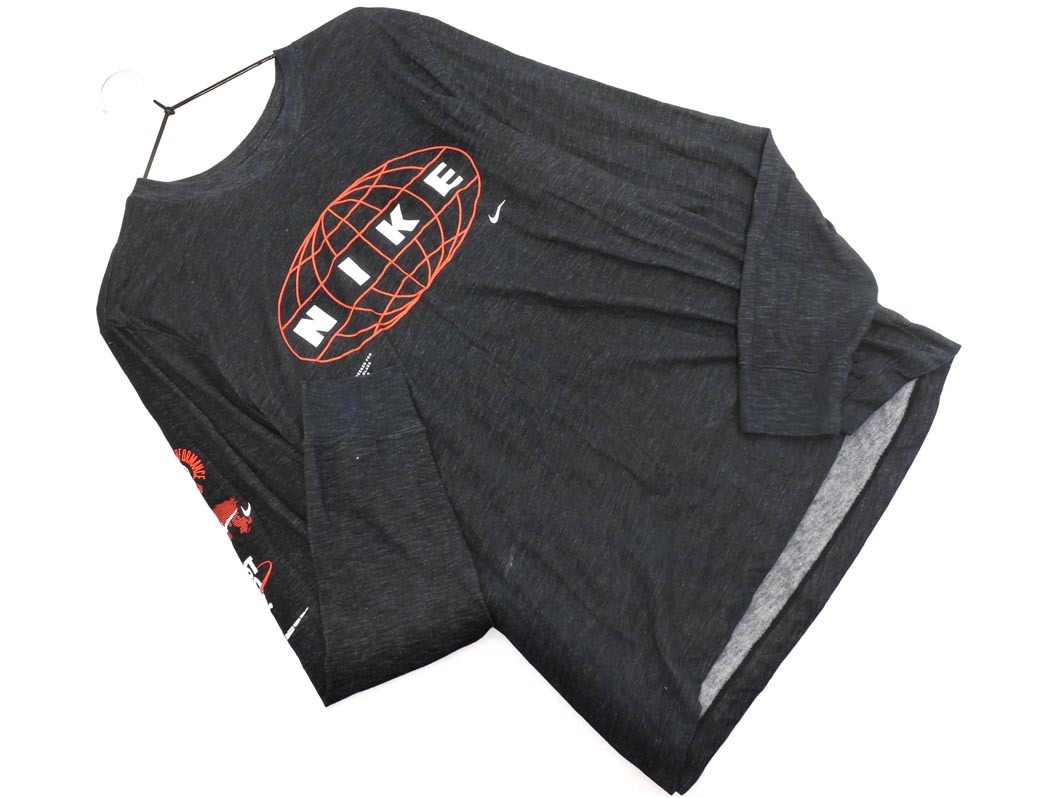 NIKE ナイキ ロゴ プリント 長袖 Tシャツ sizeL/黒 ◇■ ☆ fka5 メンズ_画像1