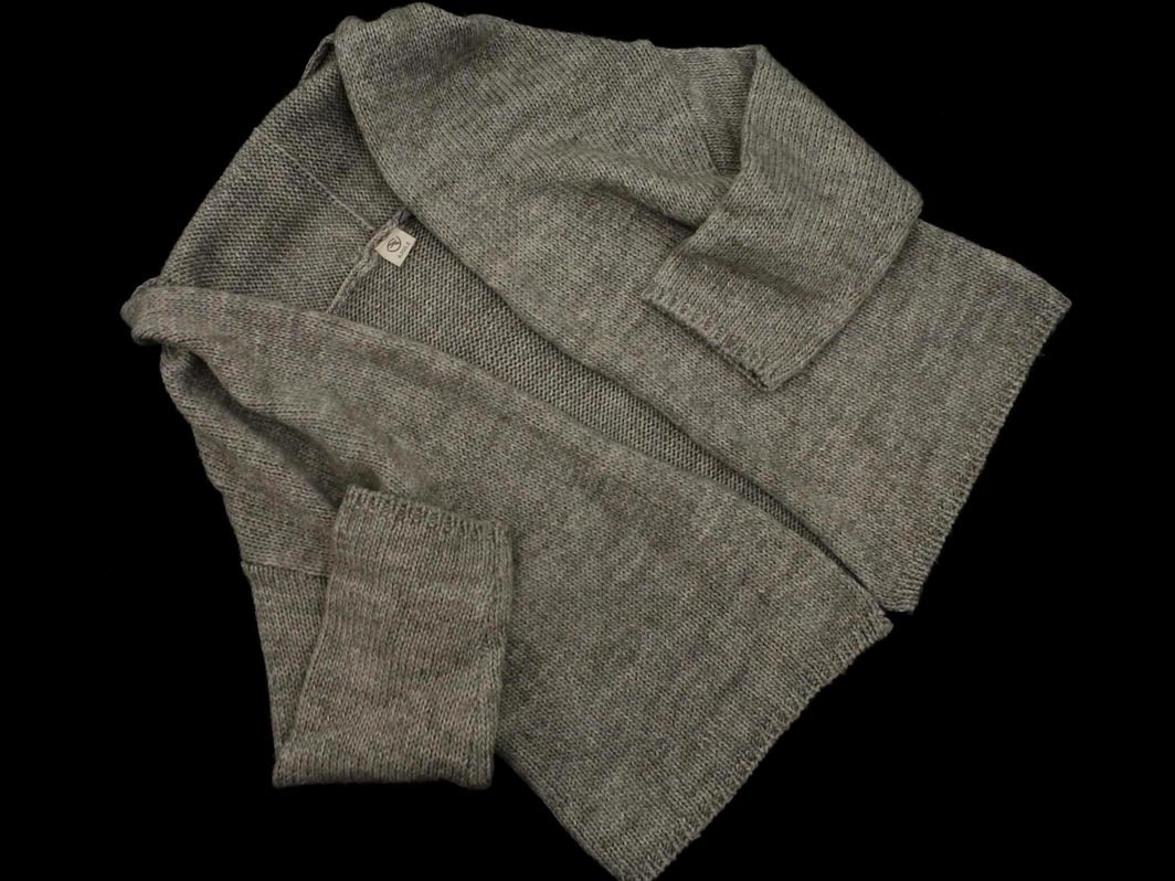 AIGLE Aigle шерсть . вязаный шаль кардиган sizeF/ серый *# * fka5 женский 