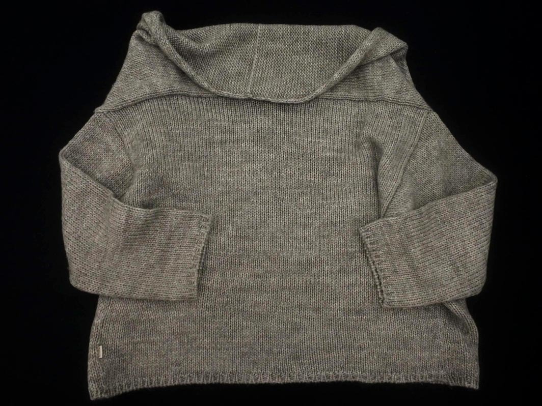 AIGLE Aigle шерсть . вязаный шаль кардиган sizeF/ серый *# * fka5 женский 