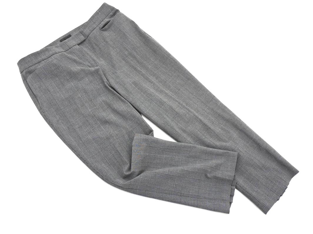 TO BE CHIC トゥービーシック 大きいサイズ グレンチェック クロップド パンツ size42/グレー ◇■ ☆ fka5 レディース_画像1