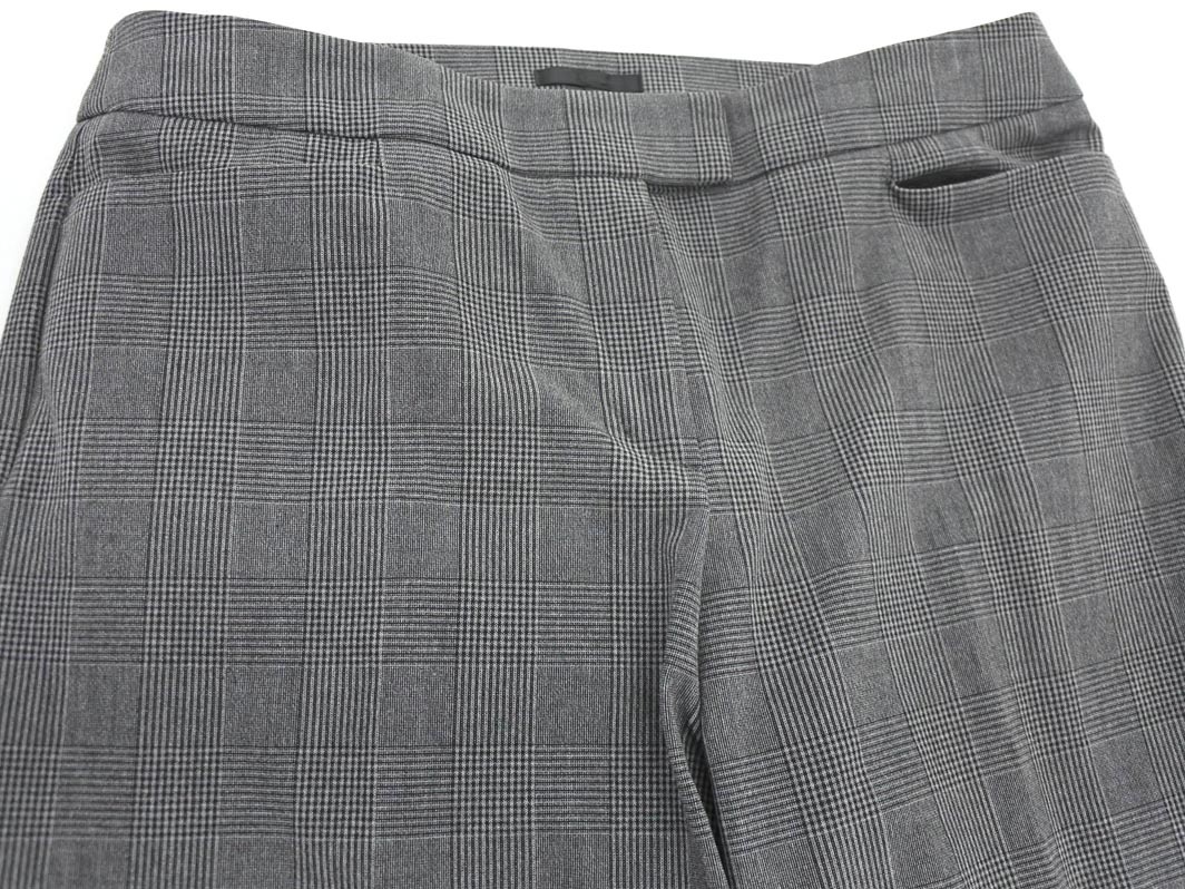 TO BE CHIC トゥービーシック 大きいサイズ グレンチェック クロップド パンツ size42/グレー ◇■ ☆ fka5 レディース_画像3