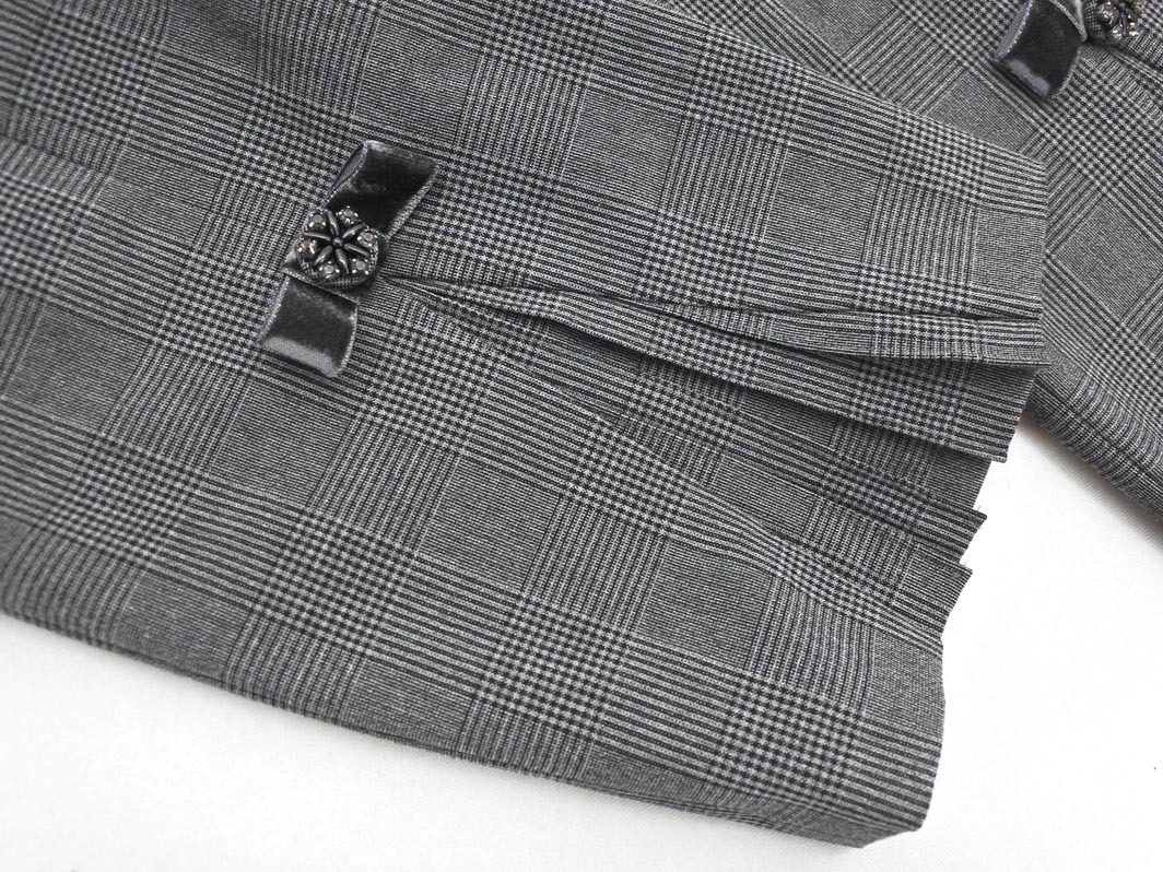 TO BE CHIC トゥービーシック 大きいサイズ グレンチェック クロップド パンツ size42/グレー ◇■ ☆ fka5 レディース_画像5